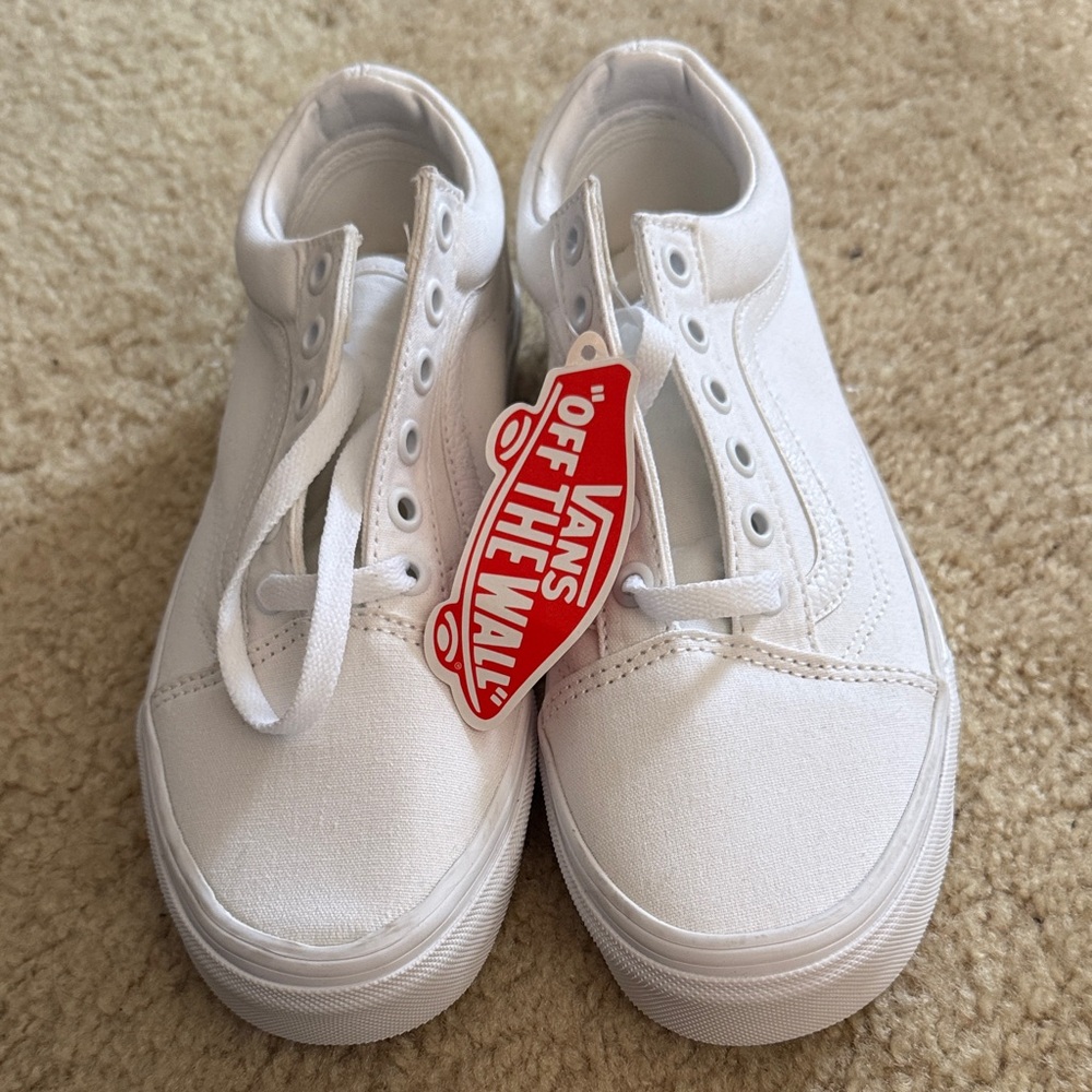 Vans All-White Canvas Sneakers